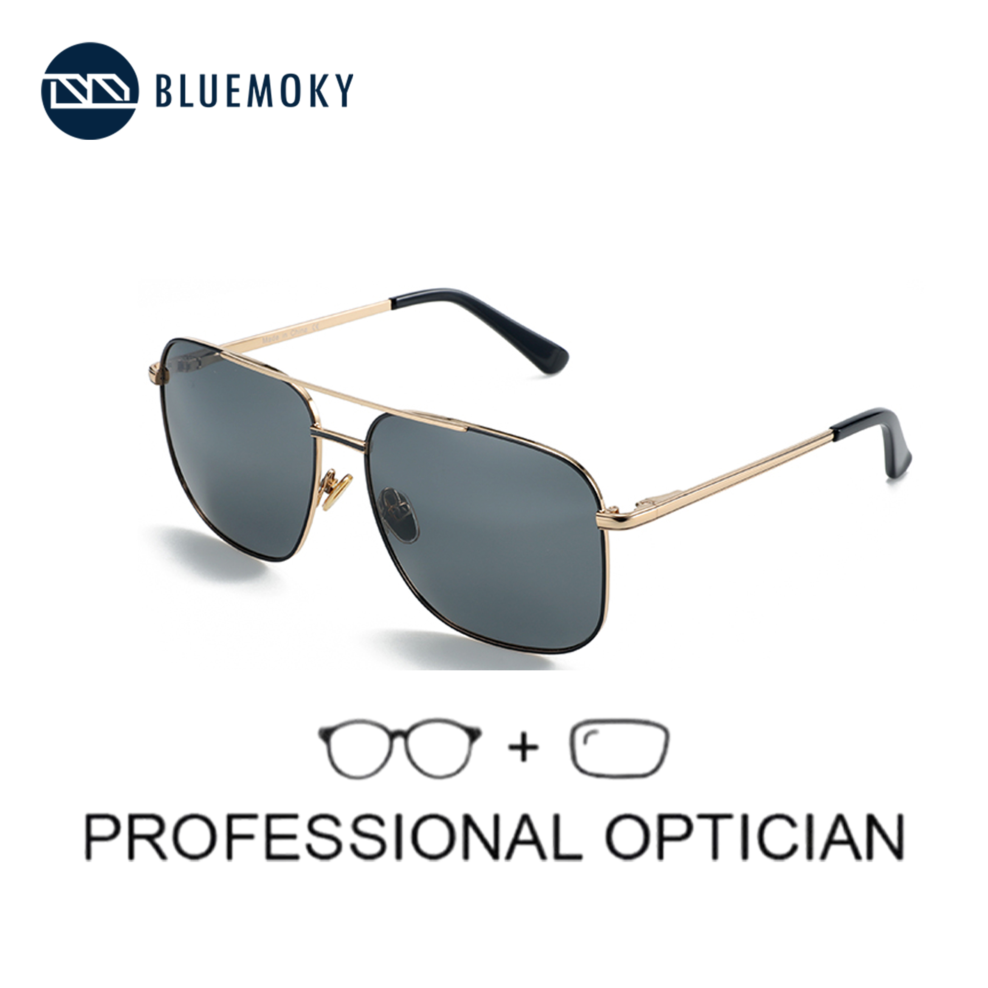 Sunglasses Aviator Polarized - Okulary przeciwsłoneczne korekcyjne BLUEMOKY Aviator z
